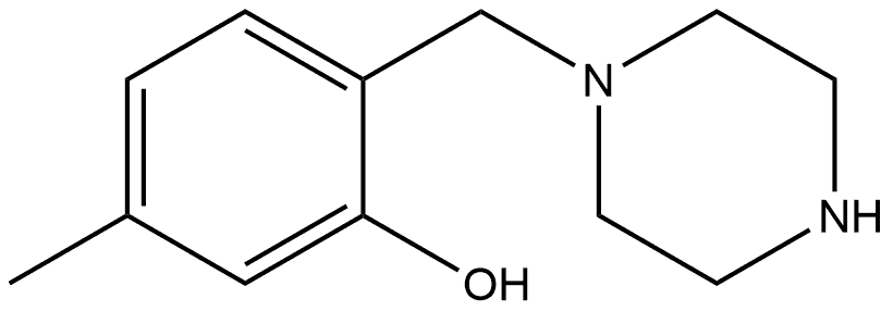 5-methyl-2-(piperazin-1-ylmethyl)phenol Structure