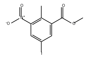 Benzoic acid, 5-iodo-2-methyl-3-nitro-, methyl ester Structure