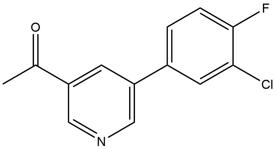 1-[5-(3-Chloro-4-fluorophenyl)-3-pyridinyl]ethanone Structure