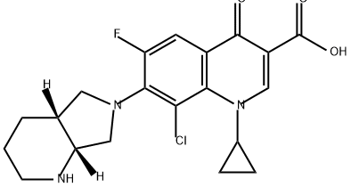 3-Quinolinecarboxylic acid, 8-chloro-1-cyclopropyl-6-fluoro-1,4-dihydro-7-[(4aR,7aR)-octahydro-6H-pyrrolo[3,4-b]pyridin-6-yl]-4-oxo- Structure