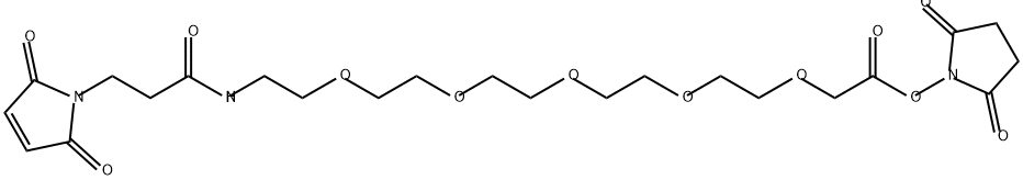 3,6,9,12,15-Pentaoxa-18-azaheneicosanoic acid, 21-(2,5-dihydro-2,5-dioxo-1H-pyrrol-1-yl)-19-oxo-, 2,5-dioxo-1-pyrrolidinyl ester Structure