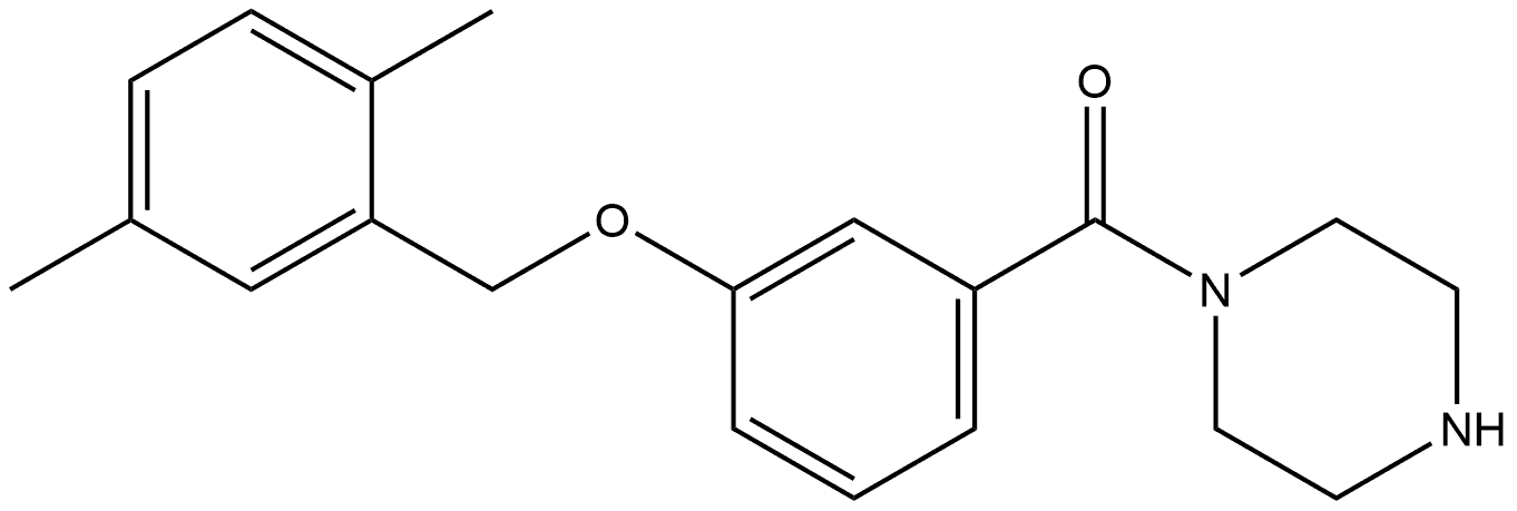 3-[(2,5-Dimethylphenyl)methoxy]phenyl]-1-piperazinylmethanone Structure