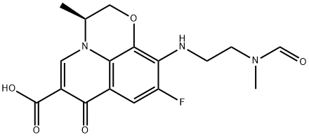 7H-Pyrido[1,2,3-de]-1,4-benzoxazine-6-carboxylic acid, 9-fluoro-10-[[2-(formylmethylamino)ethyl]amino]-2,3-dihydro-3-methyl-7-oxo-, (S)- (9CI) Structure