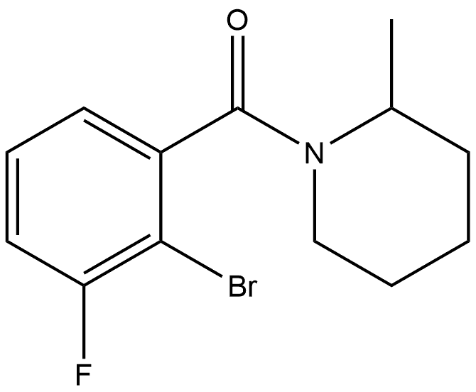 (2-Bromo-3-fluorophenyl)(2-methyl-1-piperidinyl)methanone Structure