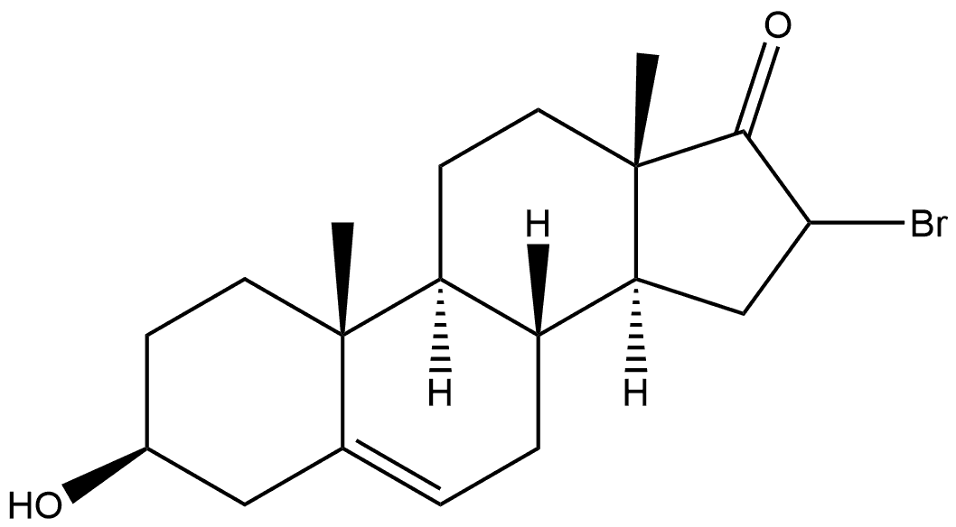 Androst-5-en-17-one, 16-bromo-3-hydroxy-, (3β)- 구조식 이미지