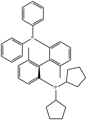 (1S)-Dicyclopentyl(2'-(diphenylphosphino)-6,6'-dimethyl-[1,1'-biphenyl]-2-yl)phosphine 구조식 이미지