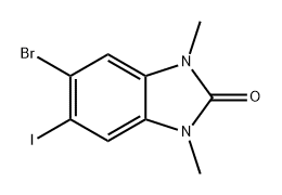 2H-Benzimidazol-2-one, 5-bromo-1,3-dihydro-6-iodo-1,3-dimethyl- 구조식 이미지