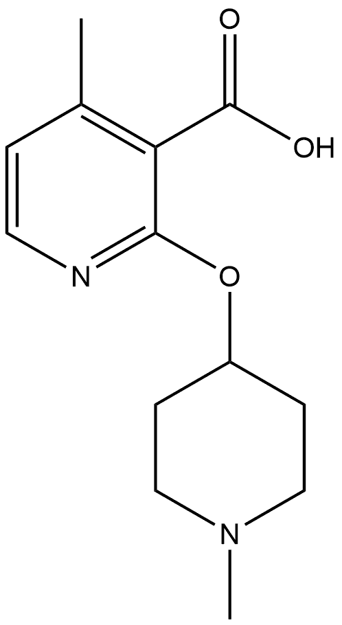 3-Pyridinecarboxylic acid, 4-methyl-2-[(1-methyl-4-piperidinyl)oxy]- Structure