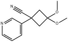 Cyclobutanecarbonitrile, 3,3-dimethoxy-1-(3-pyridinyl)- 구조식 이미지