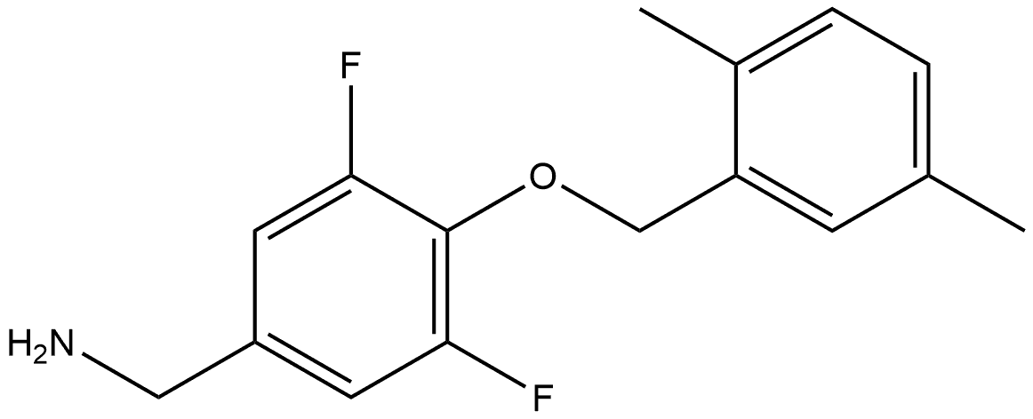 4-[(2,5-Dimethylphenyl)methoxy]-3,5-difluorobenzenemethanamine Structure