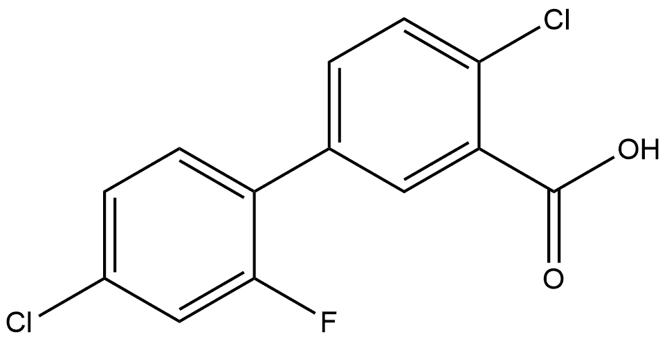 4,4'-Dichloro-2'-fluoro[1,1'-biphenyl]-3-carboxylic acid Structure