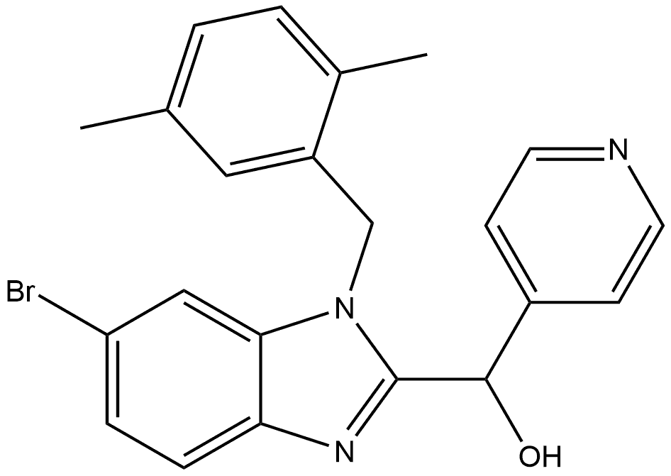 1H-Benzimidazole-2-methanol, 6-bromo-1-[(2,5-dimethylphenyl)methyl]-α-4-pyridinyl- Structure