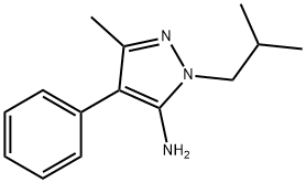 1H-Pyrazol-5-amine, 3-methyl-1-(2-methylpropyl)-4-phenyl- Structure