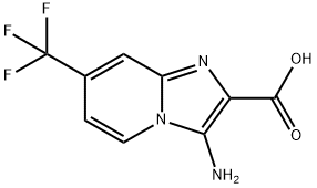 3-amino-7-(trifluoromethyl)imidazo[1,2-a]pyridine-
2-carboxylic acid Structure