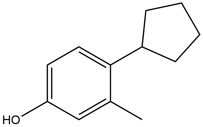 4-Cyclopentyl-3-methylphenol Structure