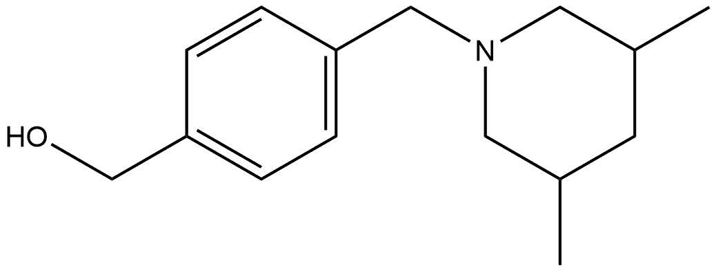 4-[(3,5-Dimethyl-1-piperidinyl)methyl]benzenemethanol 구조식 이미지