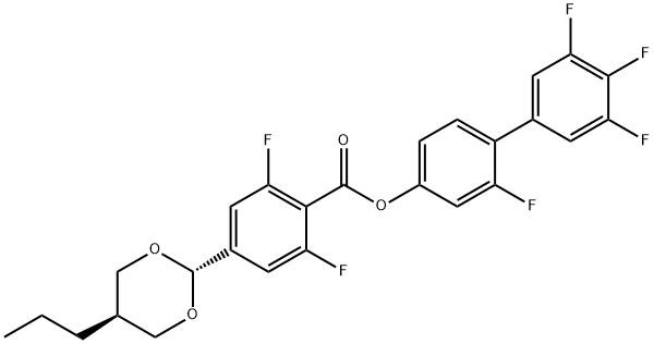 Benzoic acid, 2,6-difluoro-4-(trans-5-propyl-1,3-dioxan-2-yl)-, 2,3',4',5'-tetrafluoro[1,1'-biphenyl]-4-yl ester Structure