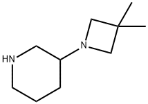 Piperidine, 3-(3,3-dimethyl-1-azetidinyl)- Structure