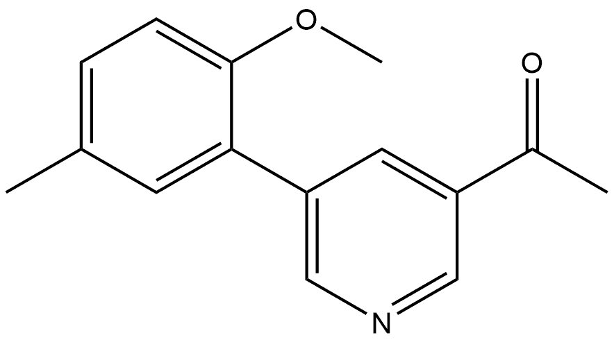 1-[5-(2-Methoxy-5-methylphenyl)-3-pyridinyl]ethanone Structure