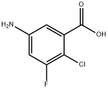 Benzoic acid, 5-amino-2-chloro-3-fluoro- Structure