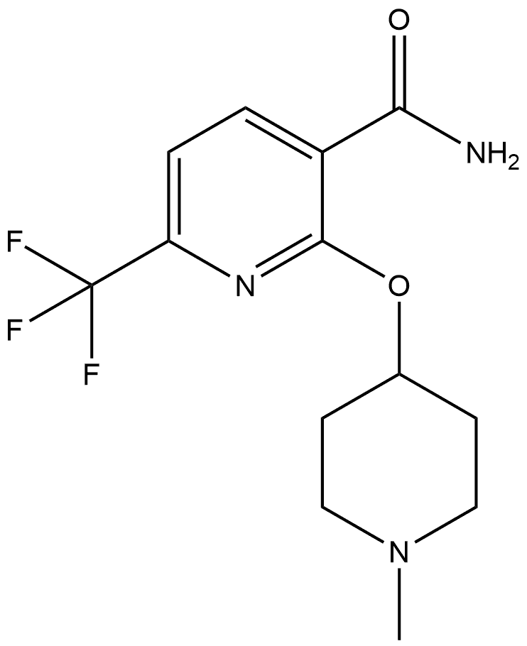 2-[(1-Methyl-4-piperidinyl)oxy]-6-(trifluoromethyl)-3-pyridinecarboxamide Structure