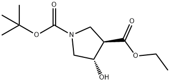 (3R,4S)-1-tert-butyl 3-ethyl 4-hydroxypyrrolidine-1,3-dicarboxylate 구조식 이미지