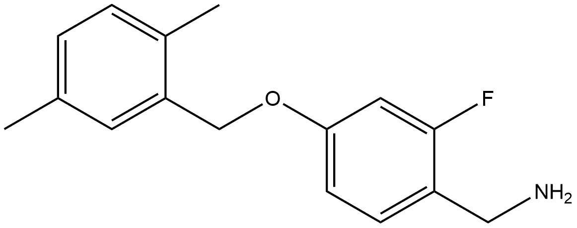 4-[(2,5-Dimethylphenyl)methoxy]-2-fluorobenzenemethanamine Structure