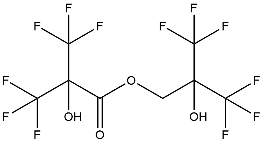 Propanoic acid, 3,3,3-trifluoro-2-hydroxy-2-(trifluoromethyl)-, 3,3,3-trifluoro-2-hydroxy-2-(trifluoromethyl)propyl ester (ACI) Structure