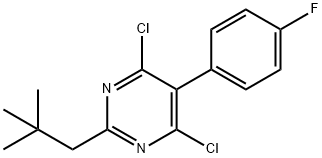 Pyrimidine, 4,6-dichloro-2-(2,2-dimethylpropyl)-5-(4-fluorophenyl)- Structure