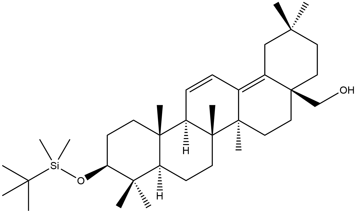 Oleana-11,13(18)-dien-28-ol, 3-[[(1,1-dimethylethyl)dimethylsilyl]oxy]-, (3β)- Structure