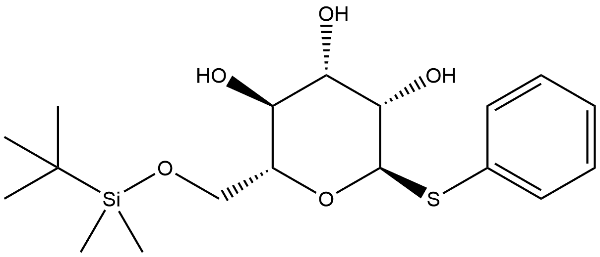 α-D-Mannopyranoside, phenyl 6-O-[(1,1-dimethylethyl)dimethylsilyl]-1-thio- 구조식 이미지