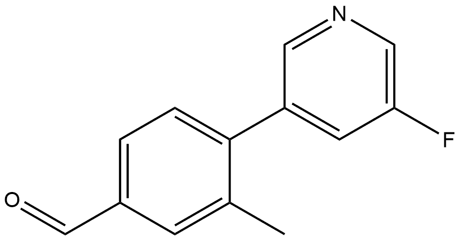 4-(5-Fluoro-3-pyridinyl)-3-methylbenzaldehyde Structure