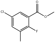 Benzoic acid, 5-chloro-2-fluoro-3-methyl-, methyl ester Structure