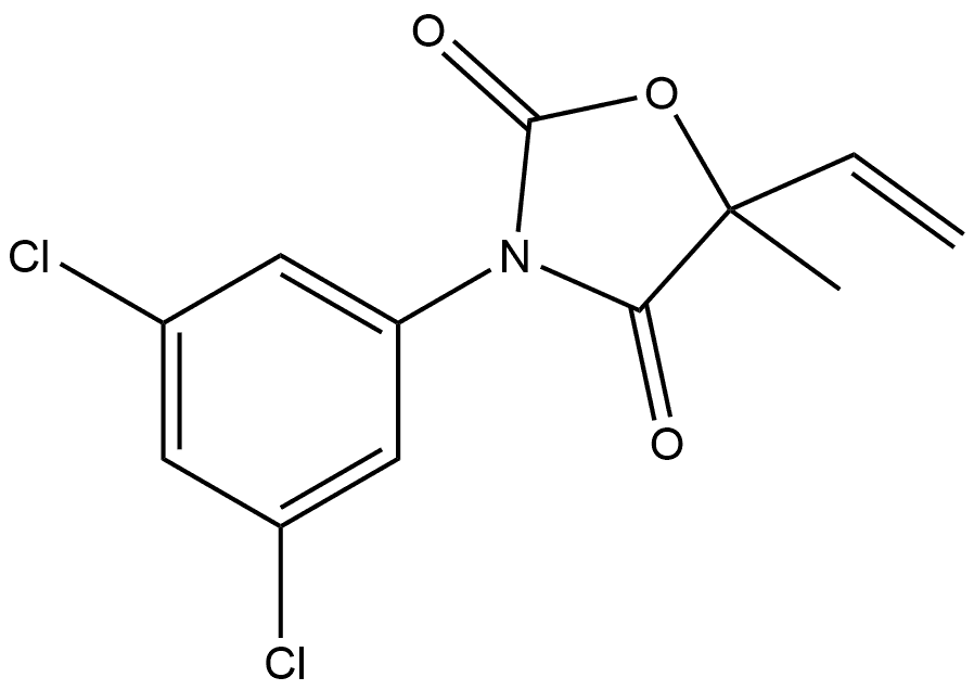 2,4-Oxazolidinedione, 3-(3,5-dichlorophenyl)-5-ethenyl-5-methyl-, (-)- Structure