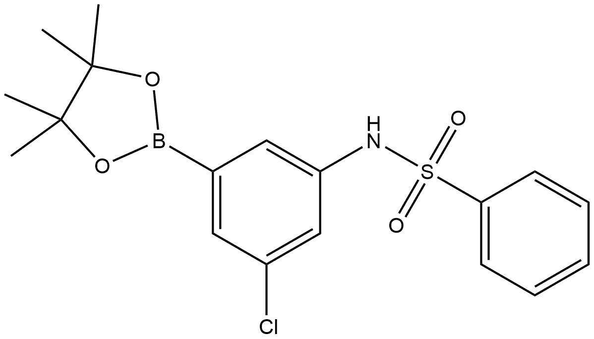 N-[3-Chloro-5-(4,4,5,5-tetramethyl-1,3,2-dioxaborolan-2-yl)phenyl]benzenesulf... Structure