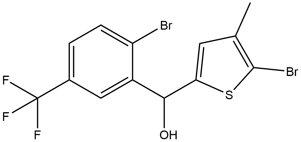 5-Bromo-α-[2-bromo-5-(trifluoromethyl)phenyl]-4-methyl-2-thiophenemethanol Structure