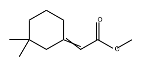 Acetic acid, 2-(3,3-dimethylcyclohexylidene)-, methyl ester Structure