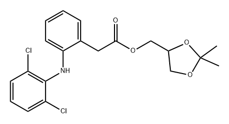 Benzeneacetic acid, 2-[(2,6-dichlorophenyl)amino]-, (2,2-dimethyl-1,3-dioxolan-4-yl)methyl ester Structure