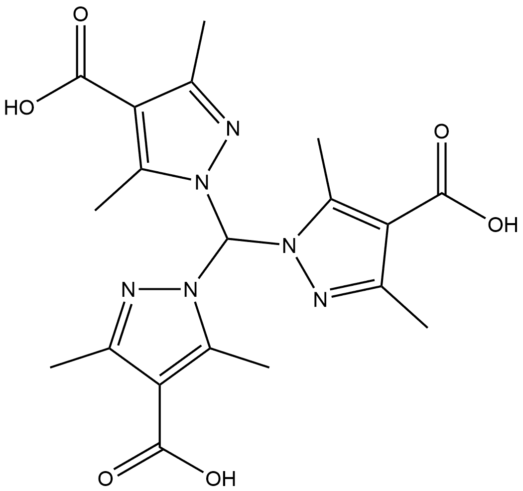 1,1′,1′′-Methylidynetris[3,5-dimethyl-1H-pyrazole-4-carboxylic acid] Structure