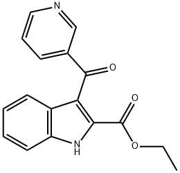 1H-Indole-2-carboxylic acid, 3-(3-pyridinylcarbonyl)-, ethyl ester 구조식 이미지