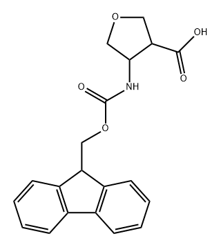 3-Furancarboxylic acid, 4-[[(9H-fluoren-9-ylmethoxy)carbonyl]amino]tetrahydro- Structure