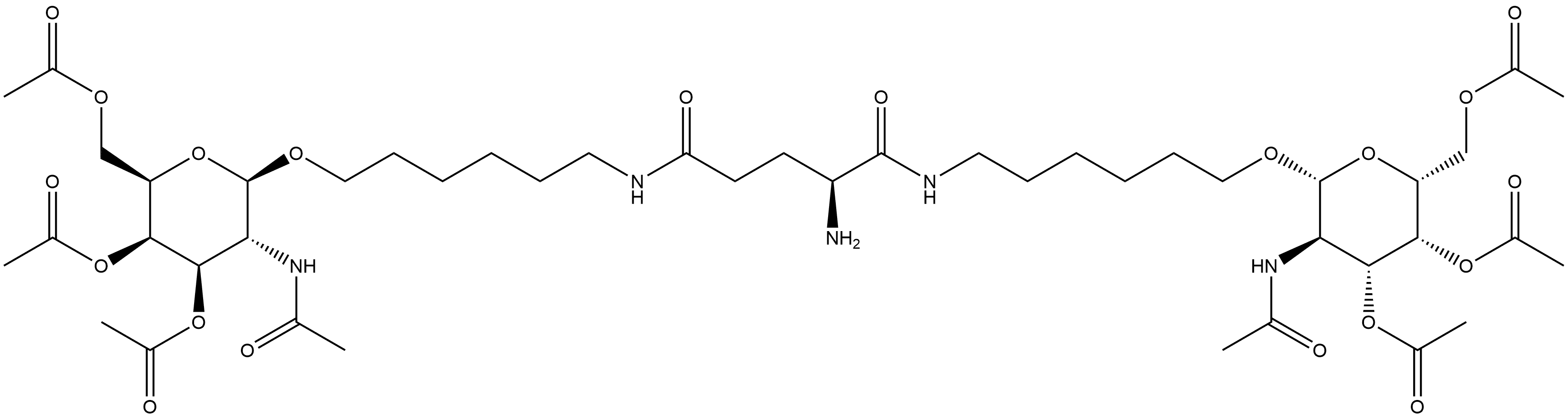 (S)-2-amino-N,N'-bis[6-[[3,4,6-tri-O-acetyl-2-(acetylamino)-2-deoxy-β-D-galactopyranosyl]oxy]hexyl]-Pentanediamide Structure