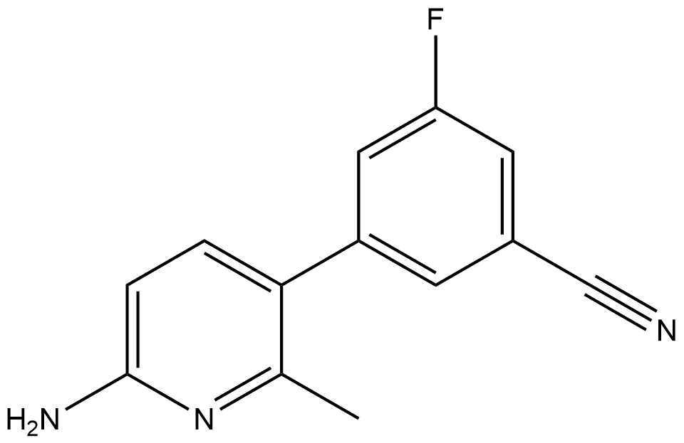 3-(6-Amino-2-methyl-3-pyridinyl)-5-fluorobenzonitrile Structure