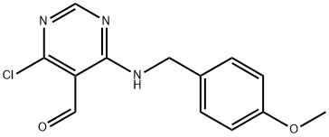 5-Pyrimidinecarboxaldehyde, 4-chloro-6-[[(4-methoxyphenyl)methyl]amino]- Structure