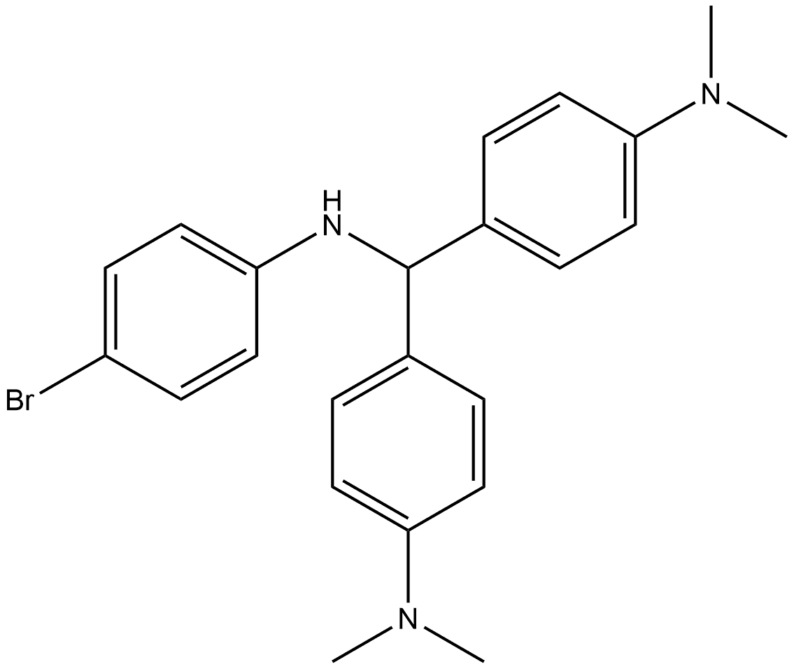 Benzenemethanamine, N-(4-bromophenyl)-4-(dimethylamino)-α-[4-(dimethylamino)phenyl]- Structure