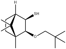 Bicyclo[2.2.1]heptane-2-thiol, 3-(2,2-dimethylpropoxy)-4,7,7-trimethyl-, (1S,2R,3S,4R)- Structure