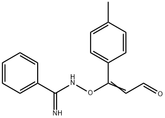 Benzenecarboximidamide, N-[[1-(4-methylphenyl)-3-oxo-1-propen-1-yl]oxy]- Structure