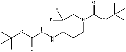 1-Piperidinecarboxylic acid, 4-[2-[(1,1-dimethylethoxy)carbonyl]hydrazinyl]-3,3-difluoro-, 1,1-dimethylethyl ester Structure