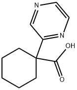 Cyclohexanecarboxylic acid, 1-(2-pyrazinyl)- Structure