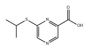 2-Pyrazinecarboxylic acid, 6-[(1-methylethyl)thio]- 구조식 이미지